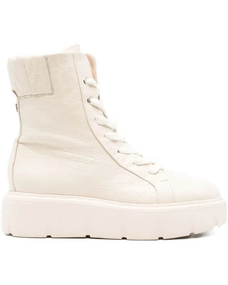 Högl lace-up platform combat boots - Weiß Weiß