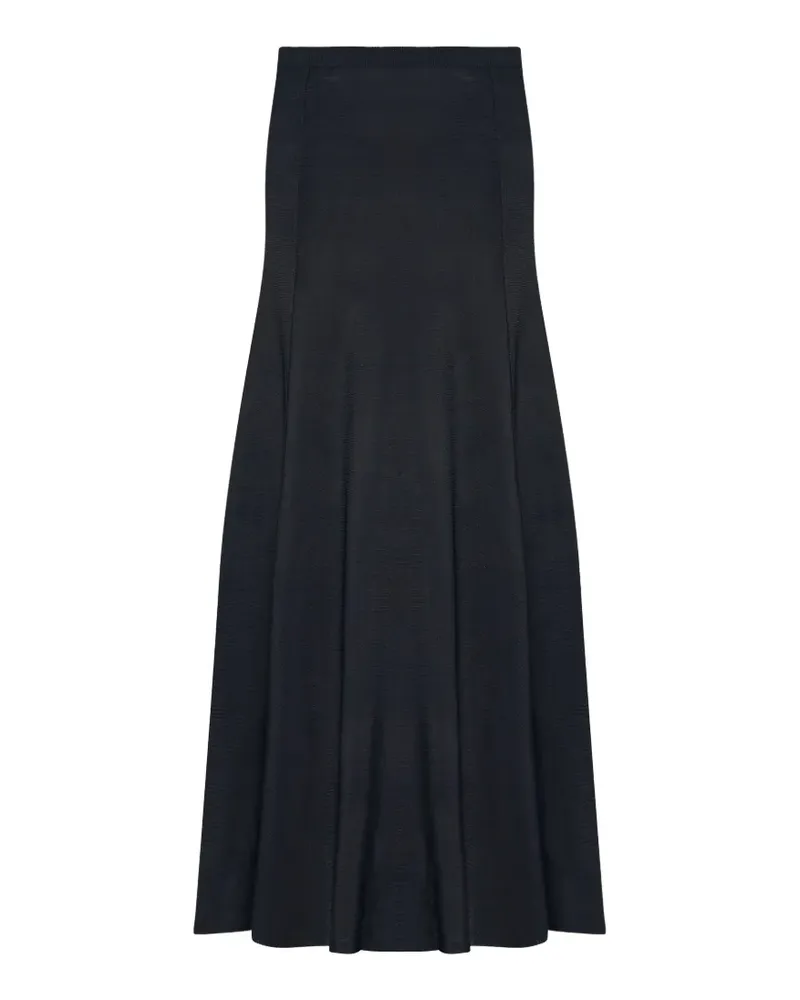 Another Tomorrow seamed knit flare midi skirt - Schwarz Schwarz