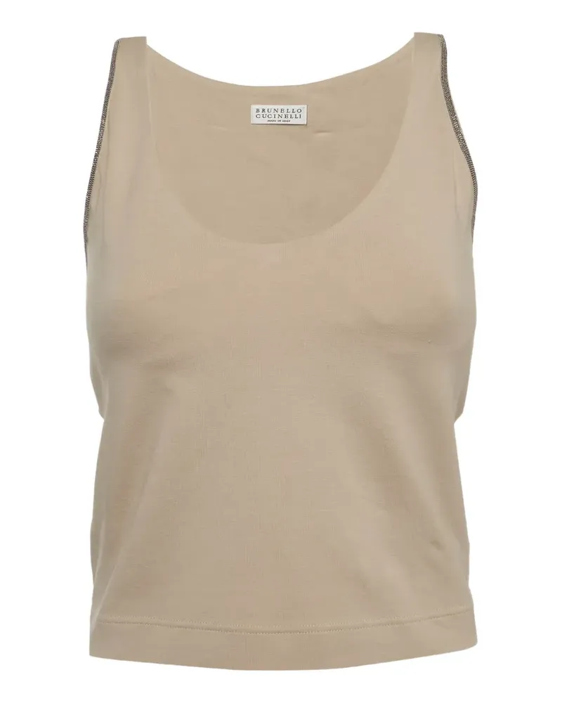 Brunello Cucinelli Monili Cropped-Tanktop - Nude Nude