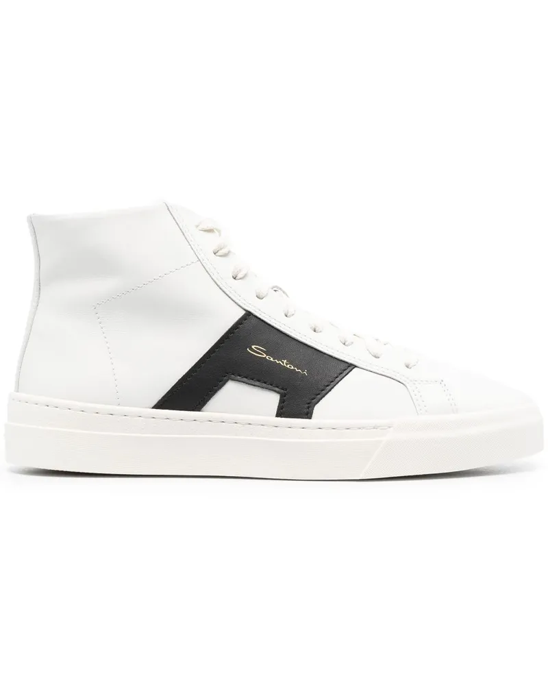 Santoni High-Top-Sneakers mit Logo - Weiß Weiß