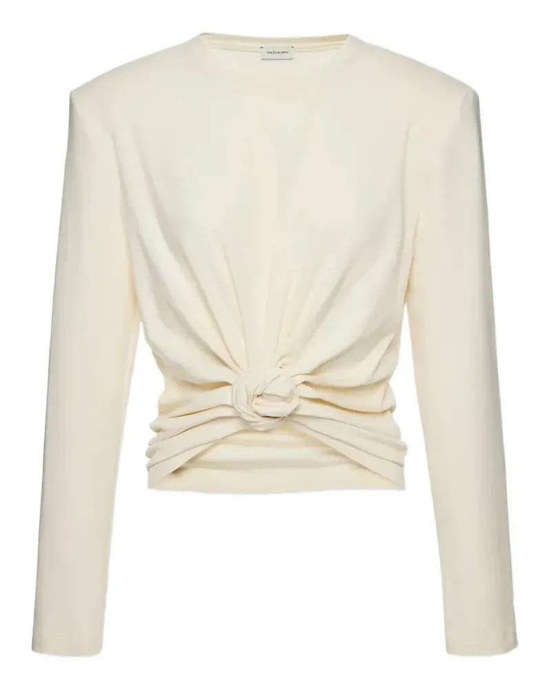 Magda Butrym knotted-detail long-sleeved top - Weiß Weiß