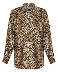 Moschino Hemd mit Leoparden-Print Braun