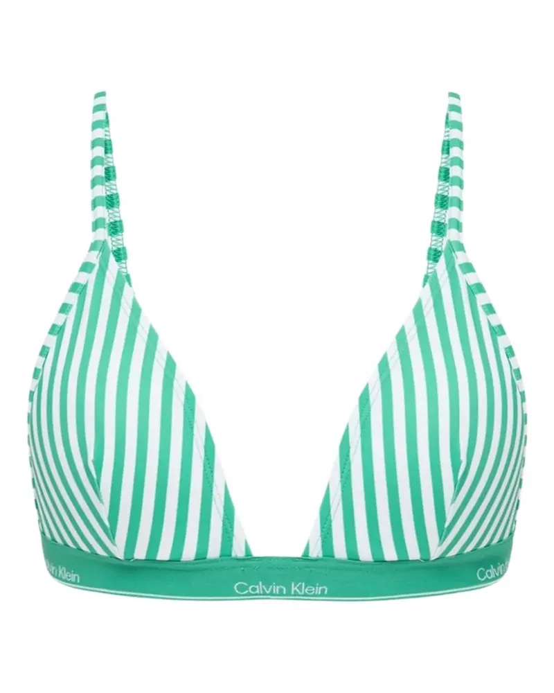 Calvin Klein striped-pattern bikini top - Grün Grün