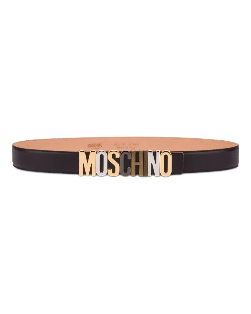 Moschino Gürtel mit Logo - Braun Braun