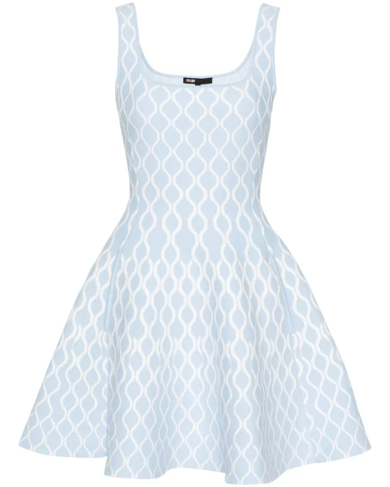 Maje Midikleid mit Jacquardmuster - Blau Blau