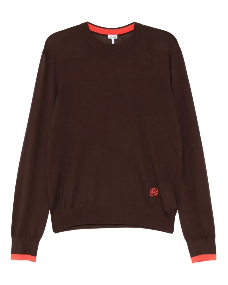 Loewe Sweatshirt mit Logo-Stickerei - Braun Braun