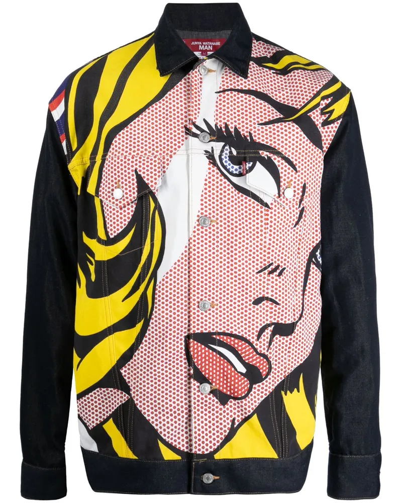 Junya Watanabe Jacke mit Pop-Art-Print Blau