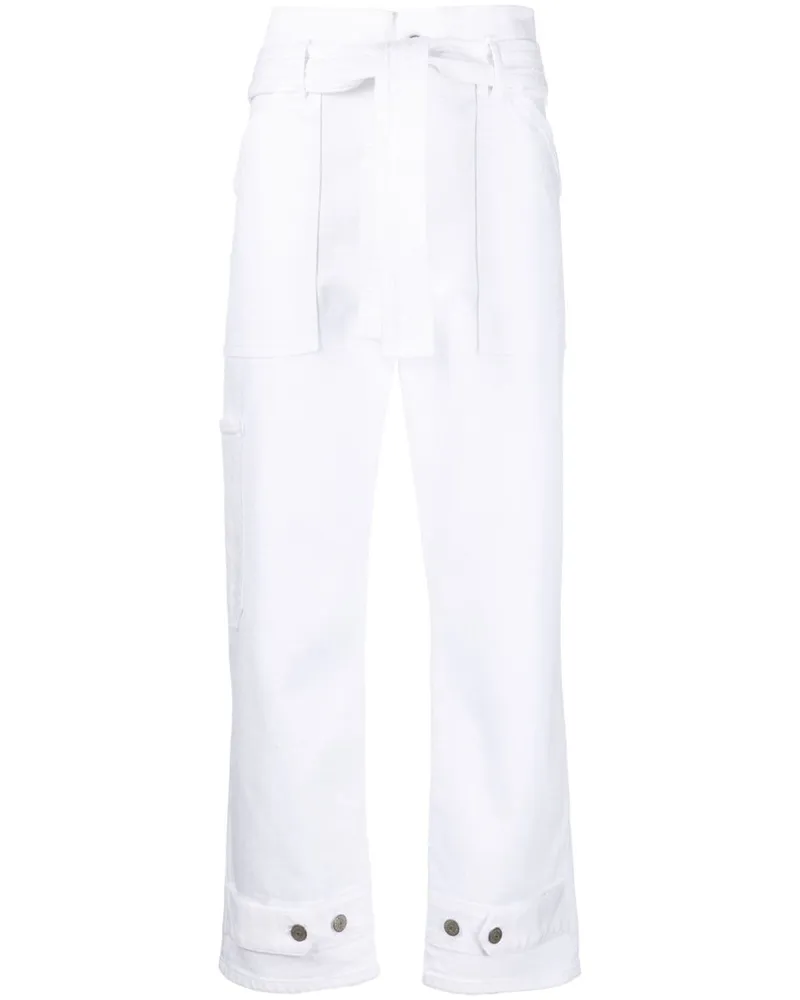 P.A.R.O.S.H. P.A.R.O H. paperbag-waist trousers - Weiß Weiß