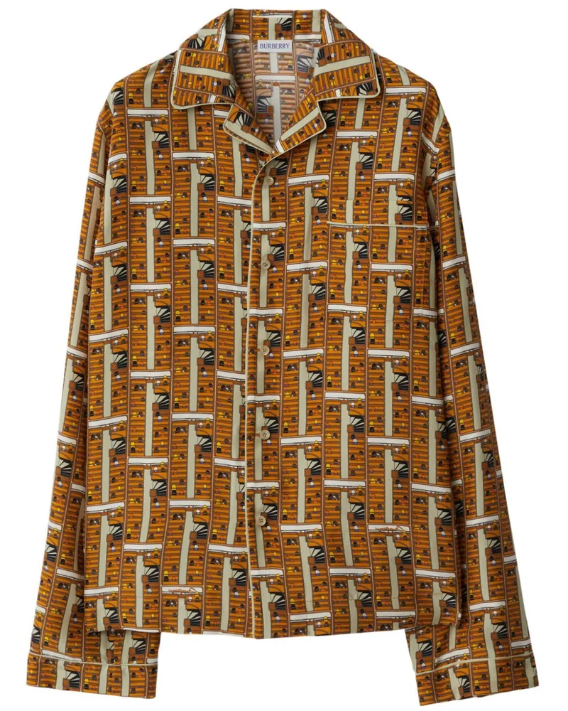 Burberry Bus Pyjama-Oberteil - Orange Orange