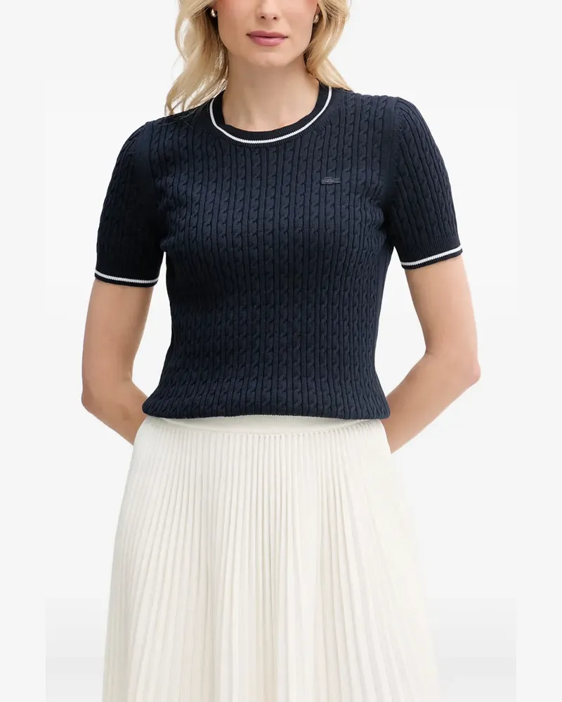 Lacoste cable-knit short-sleeve sweater - Blau Blau