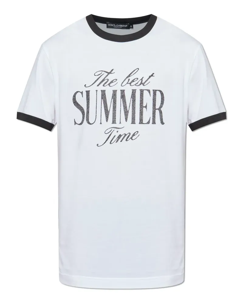 Dolce & Gabbana T-Shirt mit Text-Print - Weiß Weiß