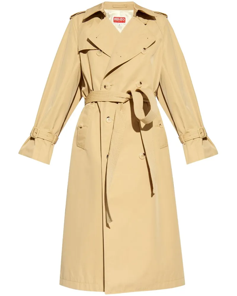 Kenzo Doppelreihiger Trenchcoat - Nude Nude