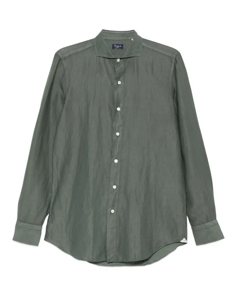 Finamore 1925 spread-collar long-sleeve shirt - Grün Grün