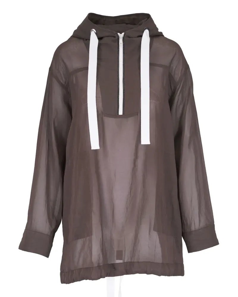 Brunello Cucinelli Semi-transparenter Hoodie - Braun Braun