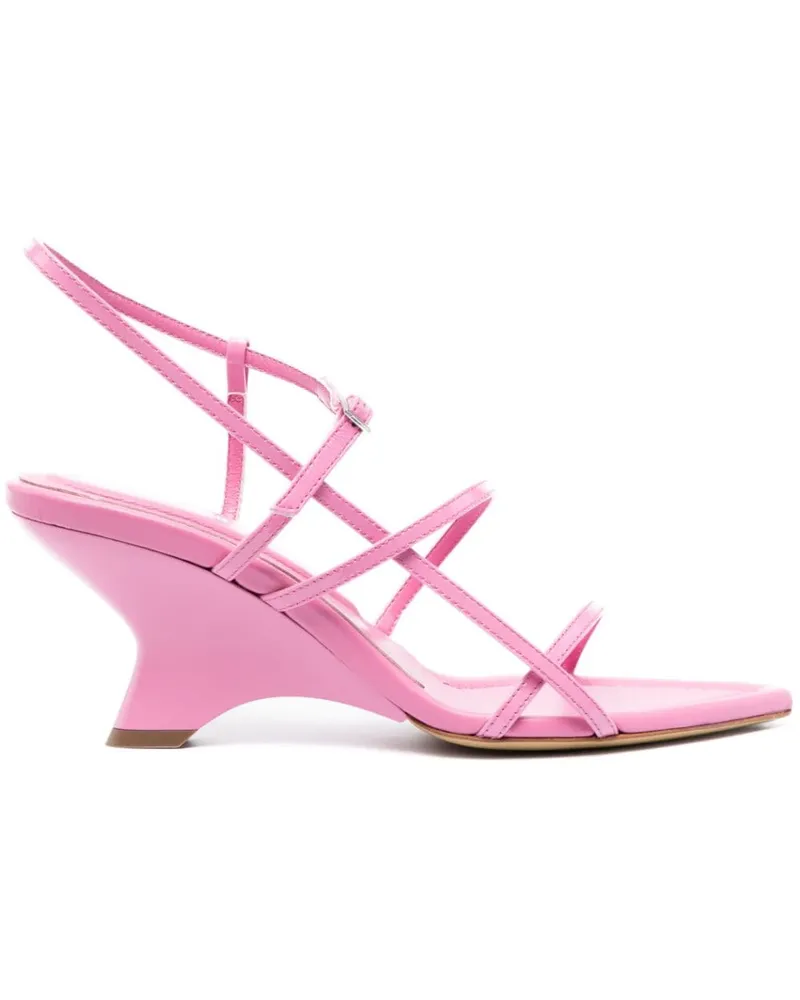 Gia Borghini Pantoletten aus Leder 70mm - Rosa Rosa