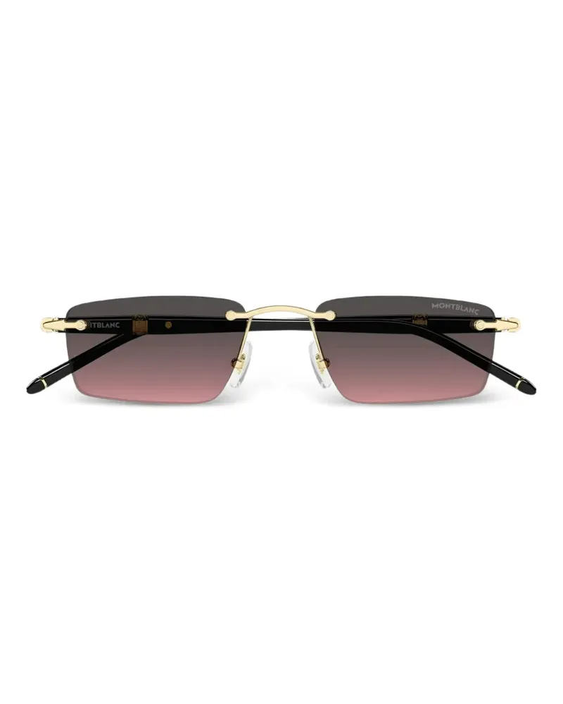 Montblanc rectangle-frame sunglasses - Gold Gold