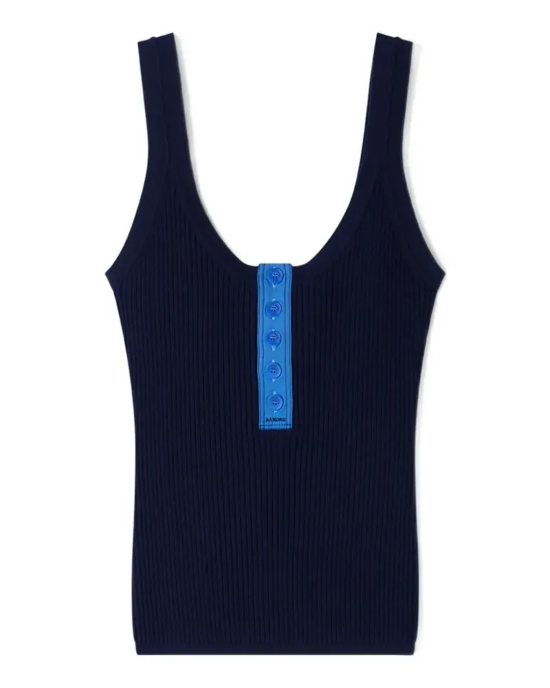 Sandro Tanktop mit Kontrastknöpfen - Schwarz Schwarz