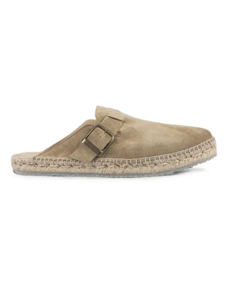 Espadrilles buckle-fastening suede sandals - Nude Nude