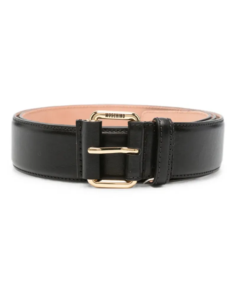 Moschino logo-engraved belt - Schwarz Schwarz