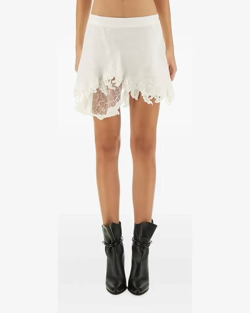 Isabel Marant lace-ruffled mini skirt - Weiß Weiß