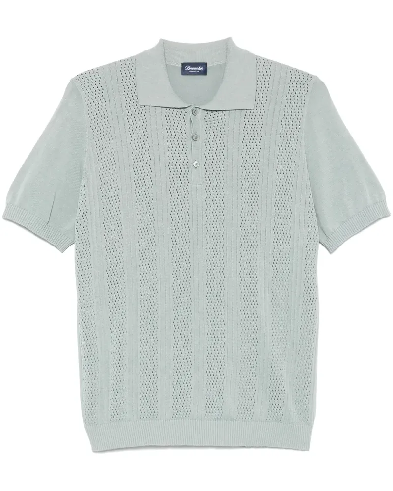 Drumohr  Poloshirt in Pointelle-Strick - Grün Grün