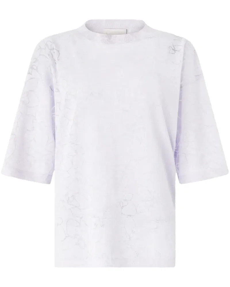 Genny Bluse mit Blumenstickerei - Violett Violett