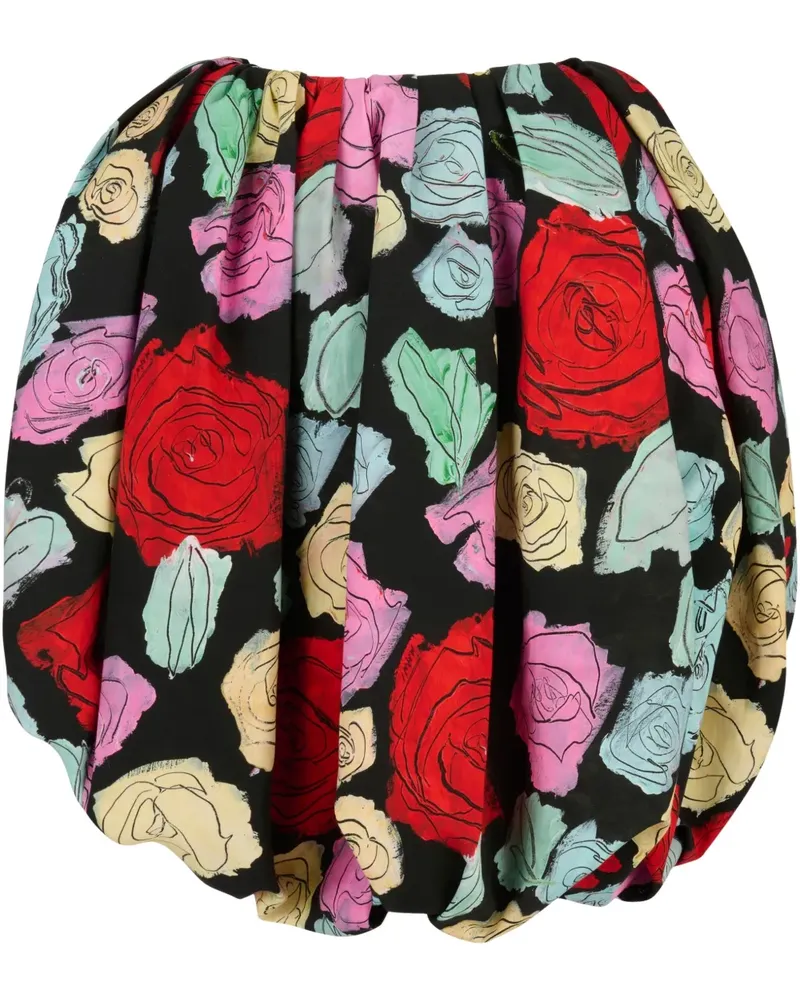 Marni Rock mit Blumen-Print - Schwarz Schwarz