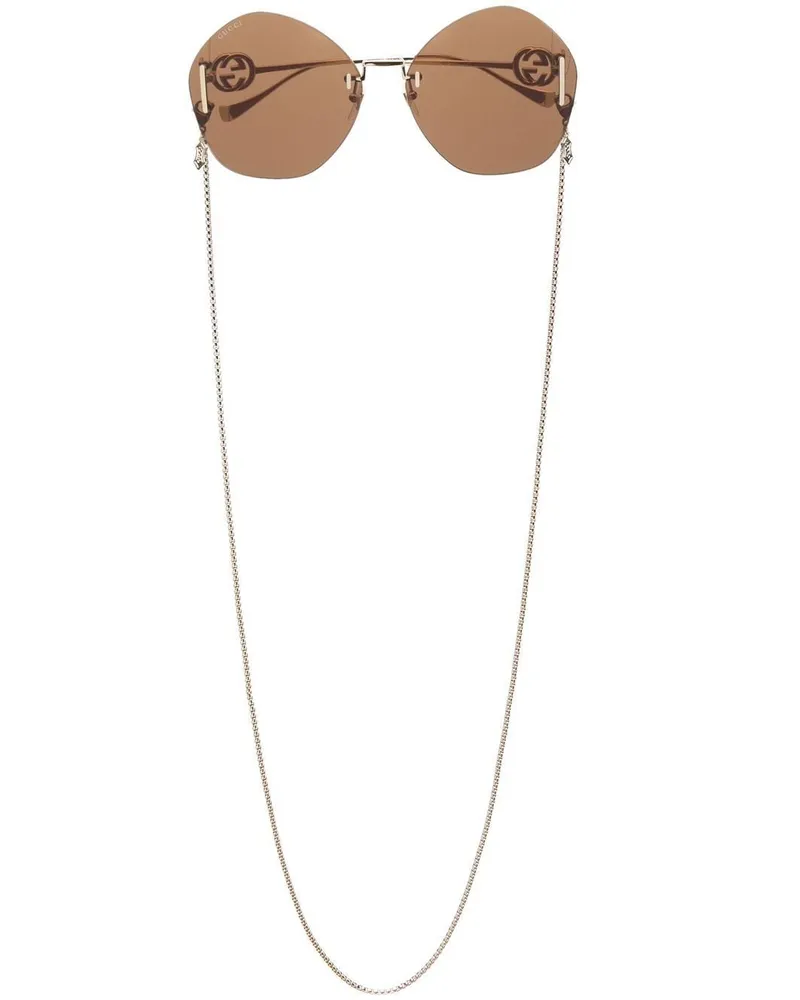 Gucci Rahmenlose Sonnenbrille - Gold Gold