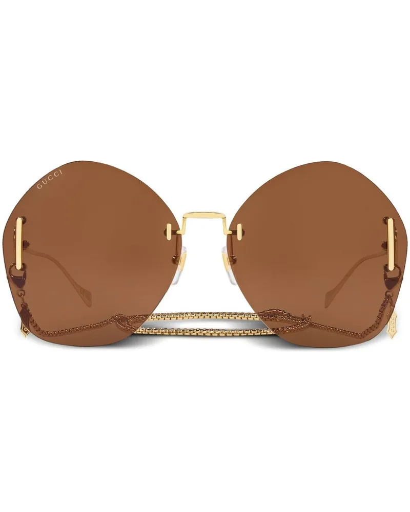 Gucci Rahmenlose Sonnenbrille - Gold Gold