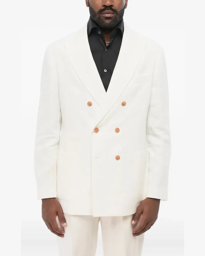 Brunello Cucinelli Doppelreihige Jacke - Weiß Weiß