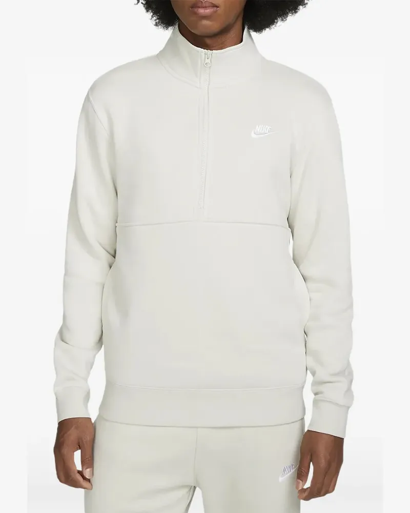 Nike Sportswear Club Pullover mit kurzem Reißverschluss - Nude Nude
