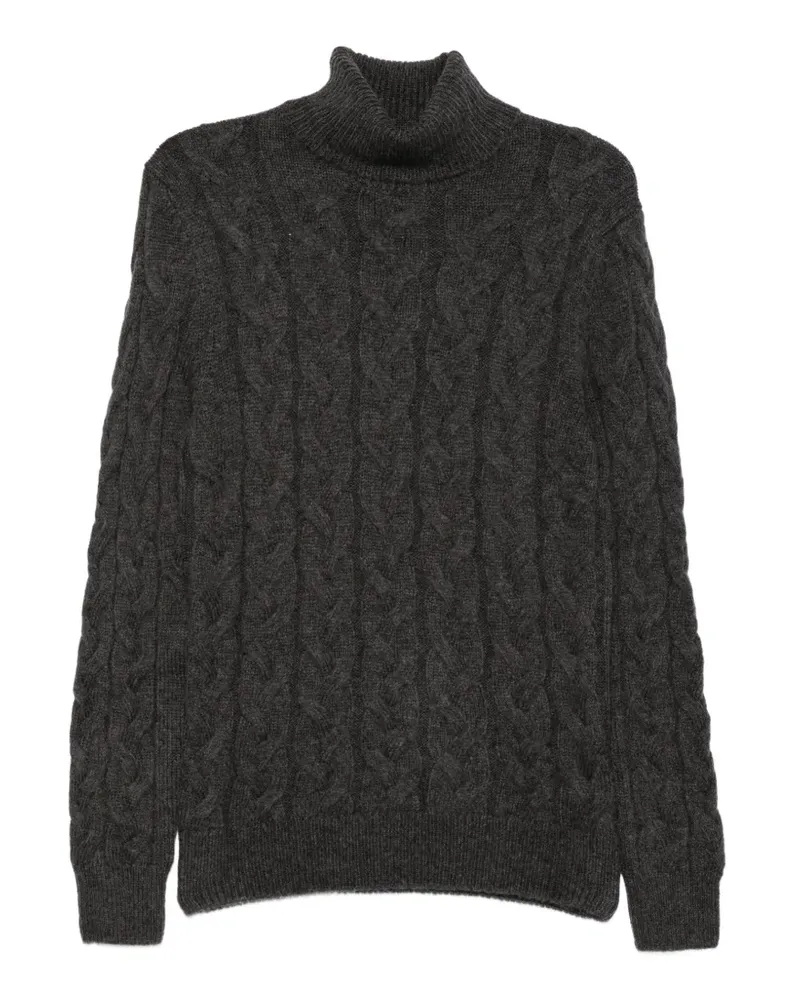 BARBA cable-knit turtleneck sweater - Grau Grau