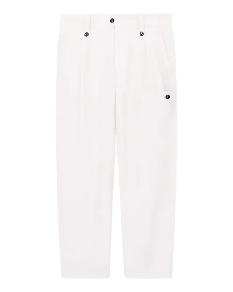 Giorgio Armani Plissierte Hose mit Knopfdetail - Weiß Weiß