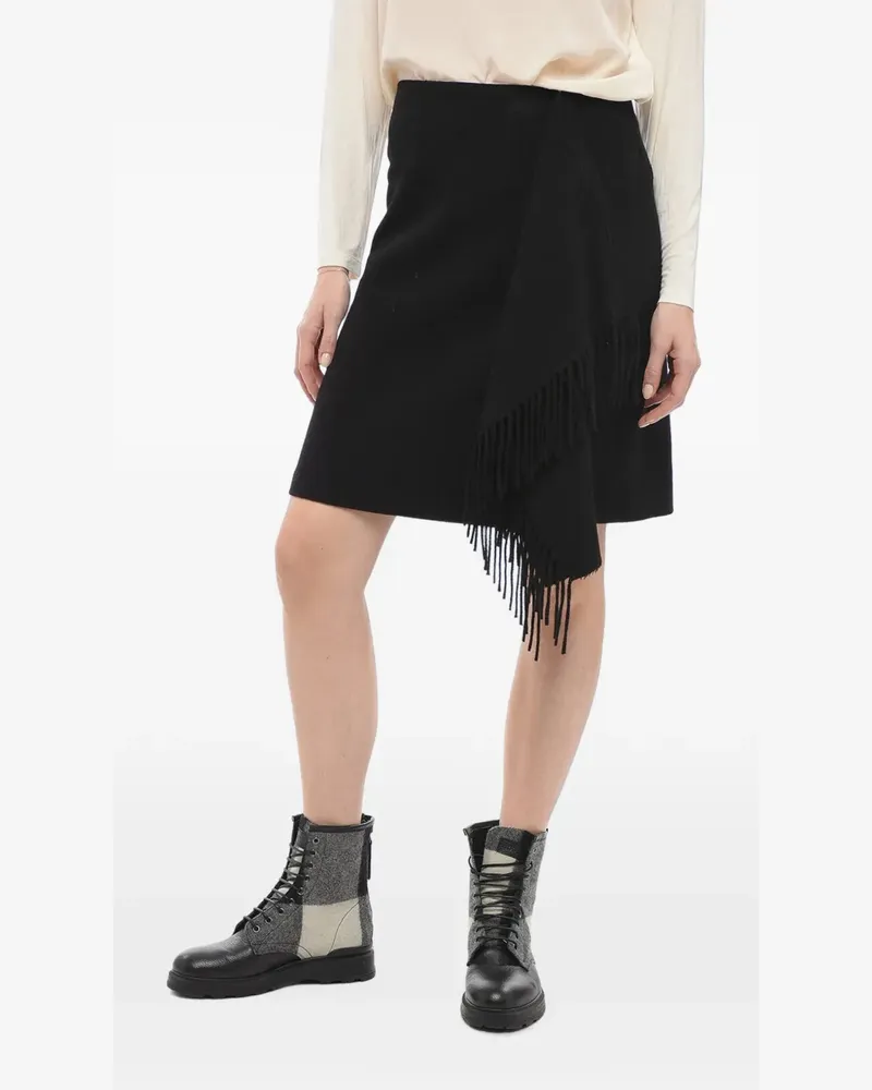 Woolrich fringe-detail wrap skirt - Schwarz Schwarz