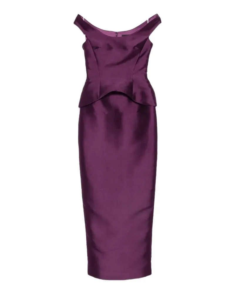 Solace London Pieta off-shoulder peplum maxi dress - Violett Violett