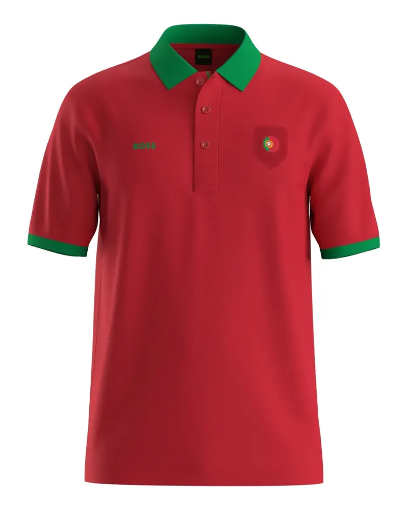 HUGO BOSS Poloshirt mit Patch - Rot Rot