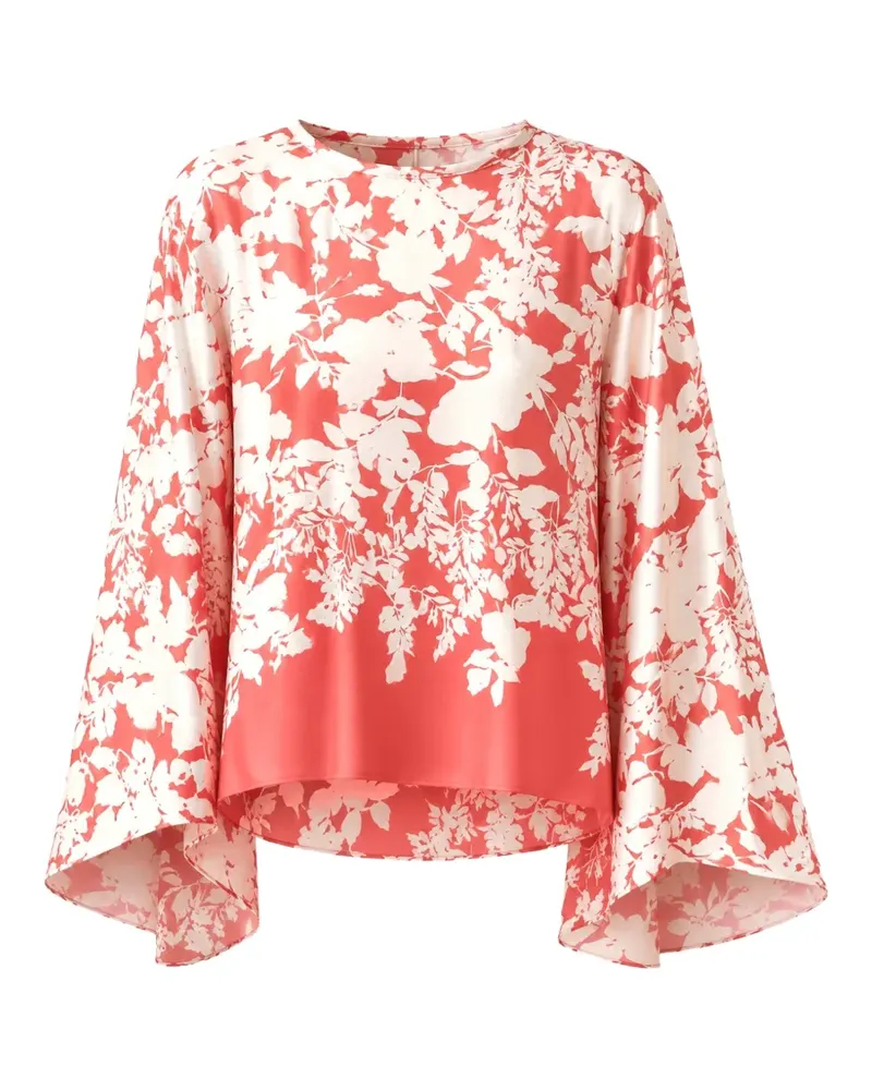 AGNONA Seidenbluse mit Blumenprint - Rot Rot