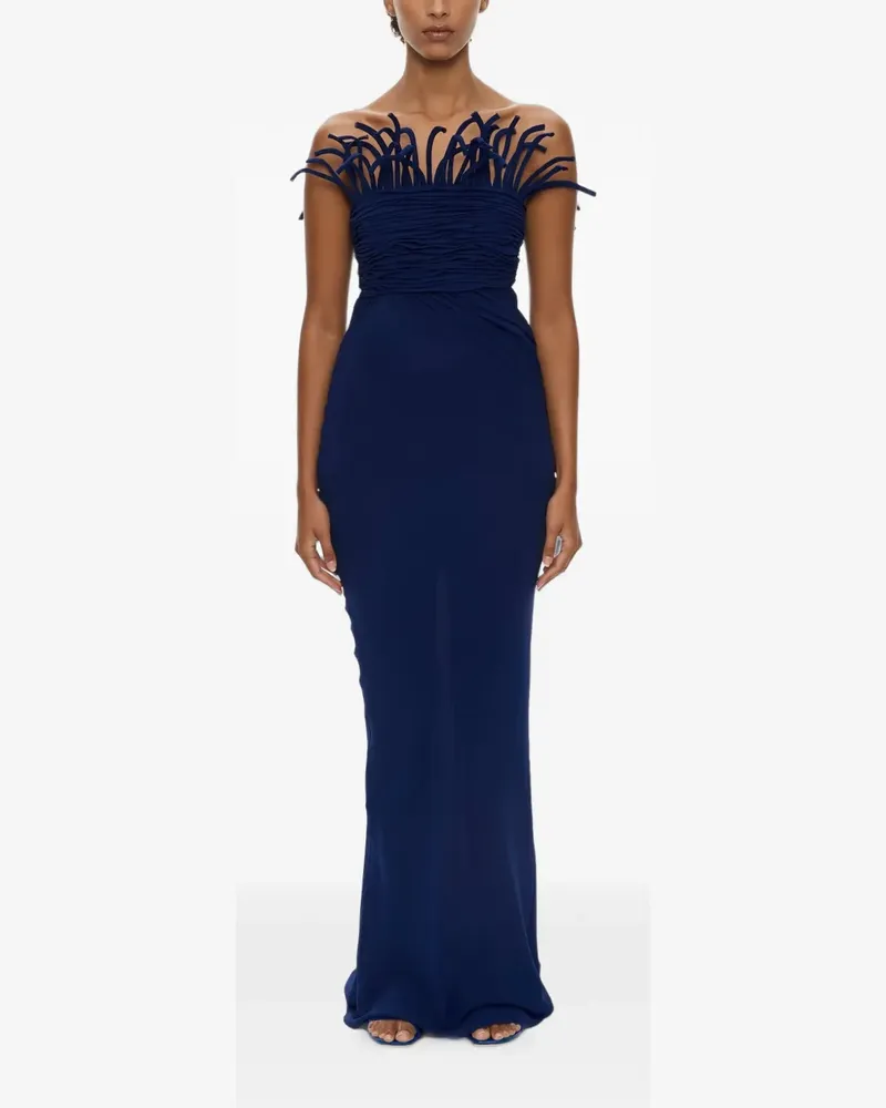 Christopher Esber Aira Maxikleid aus Seide mit Kordelzug - Blau Blau
