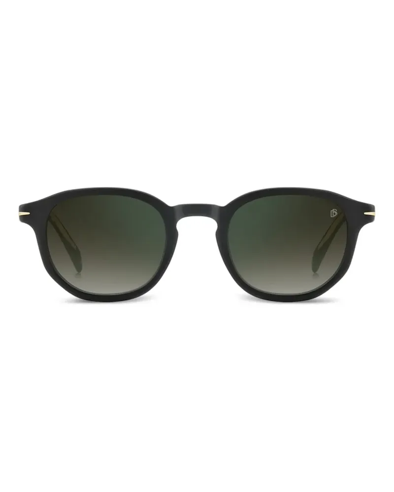 EYEWEAR by DAVID BECKHAM Runde Sonnenbrille mit mattem Gestell - Schwarz Schwarz