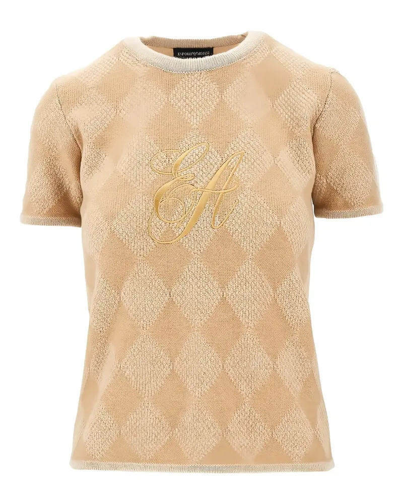 Emporio Armani Pullover mit Argyle-Muster - Nude Nude