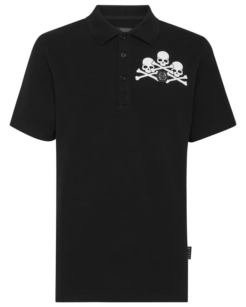 Philipp Plein Poloshirt mit Totenkopf - Schwarz Schwarz