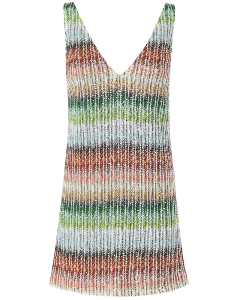 Missoni Gestreiftes Minikleid - Grün Grün