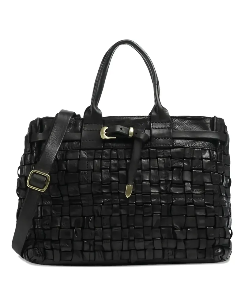 Campomaggi Handtasche aus Leder mit Schnallenverschluss - Schwarz Schwarz
