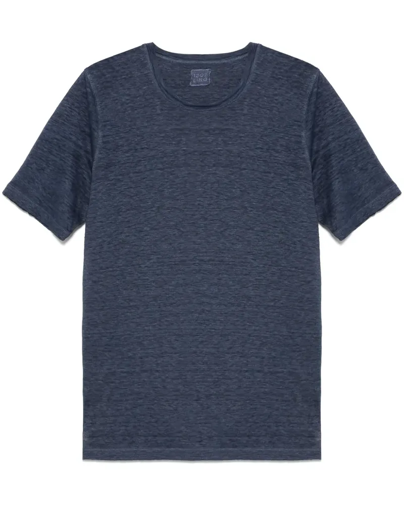 120% Lino T-Shirt aus Leinen - Blau Blau
