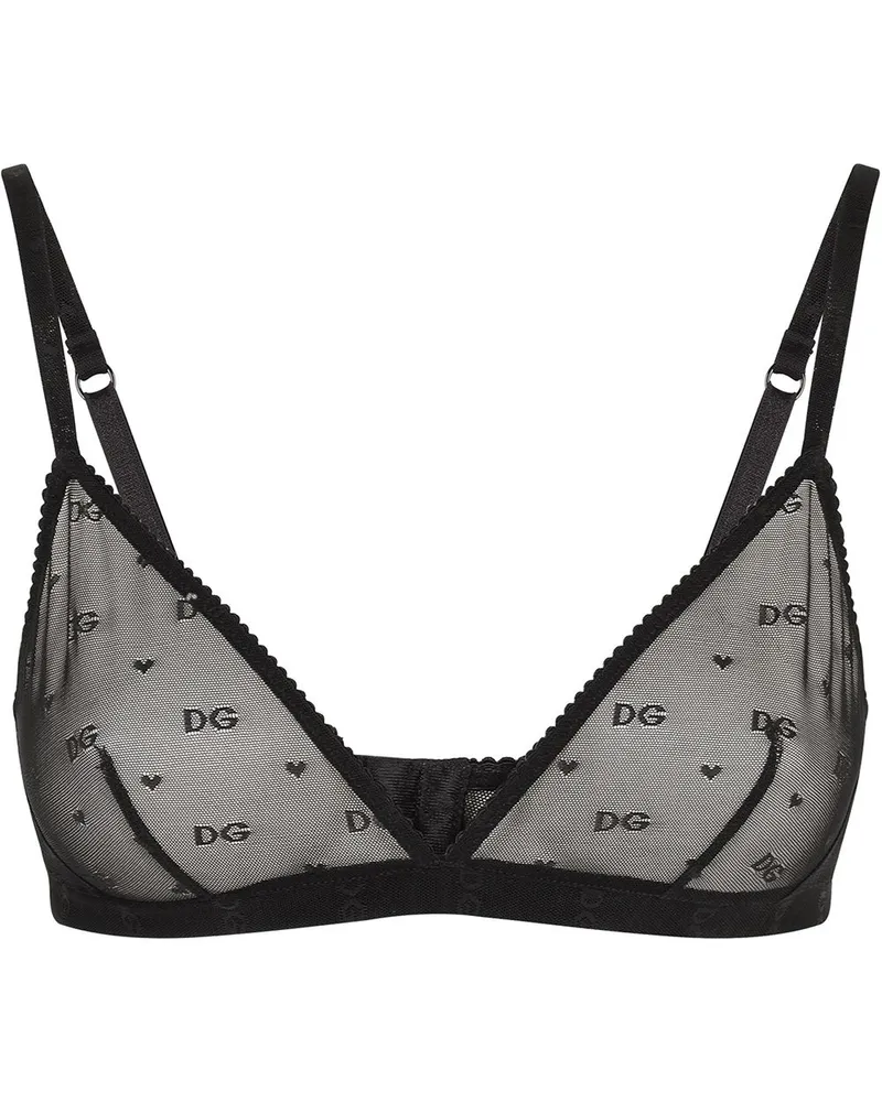Dolce & Gabbana Triangel-BH aus Jacquard-Tüll - Schwarz Schwarz