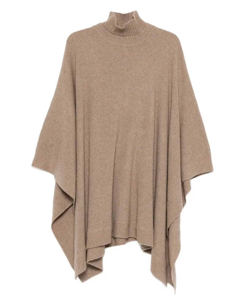 Max Mara Poncho mit Stehkragen - Nude Nude
