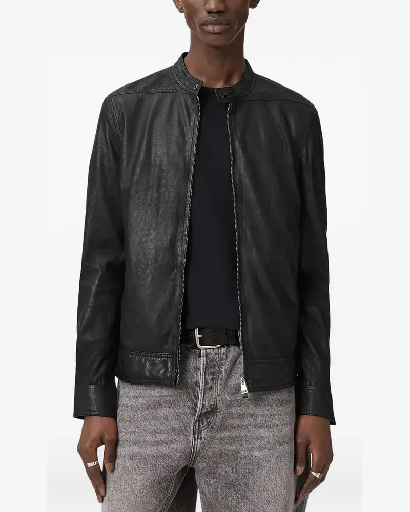 AllSaints slim fit leather jacket - Schwarz Schwarz