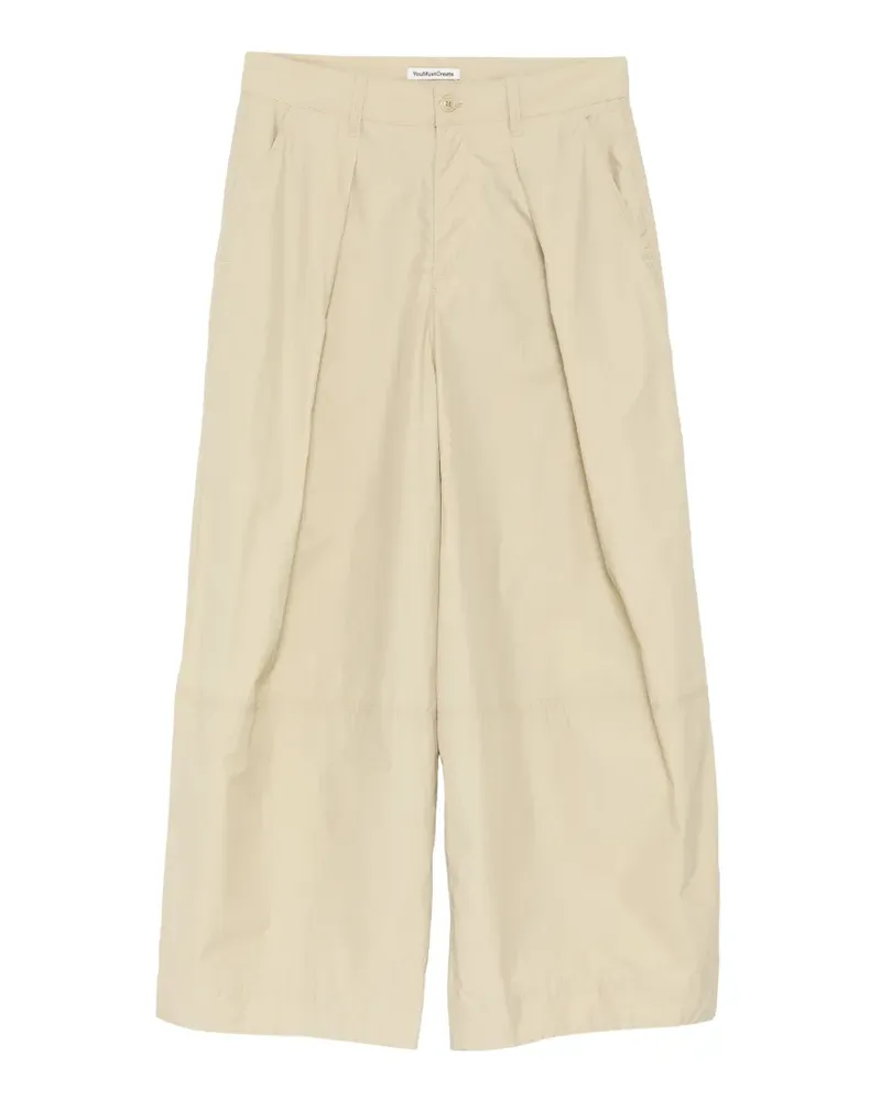 YMC Deadbeat wide-leg trousers - Nude Nude