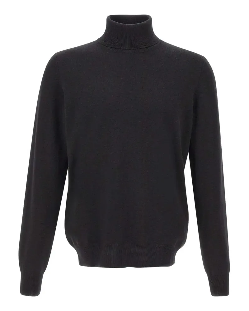Gran Sasso Pullover mit geripptem Besatz - Schwarz Schwarz