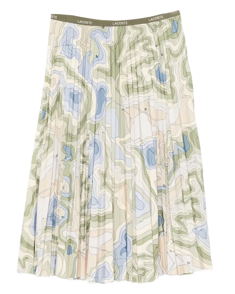 Lacoste Faltenrock mit Print - Gelb Gelb